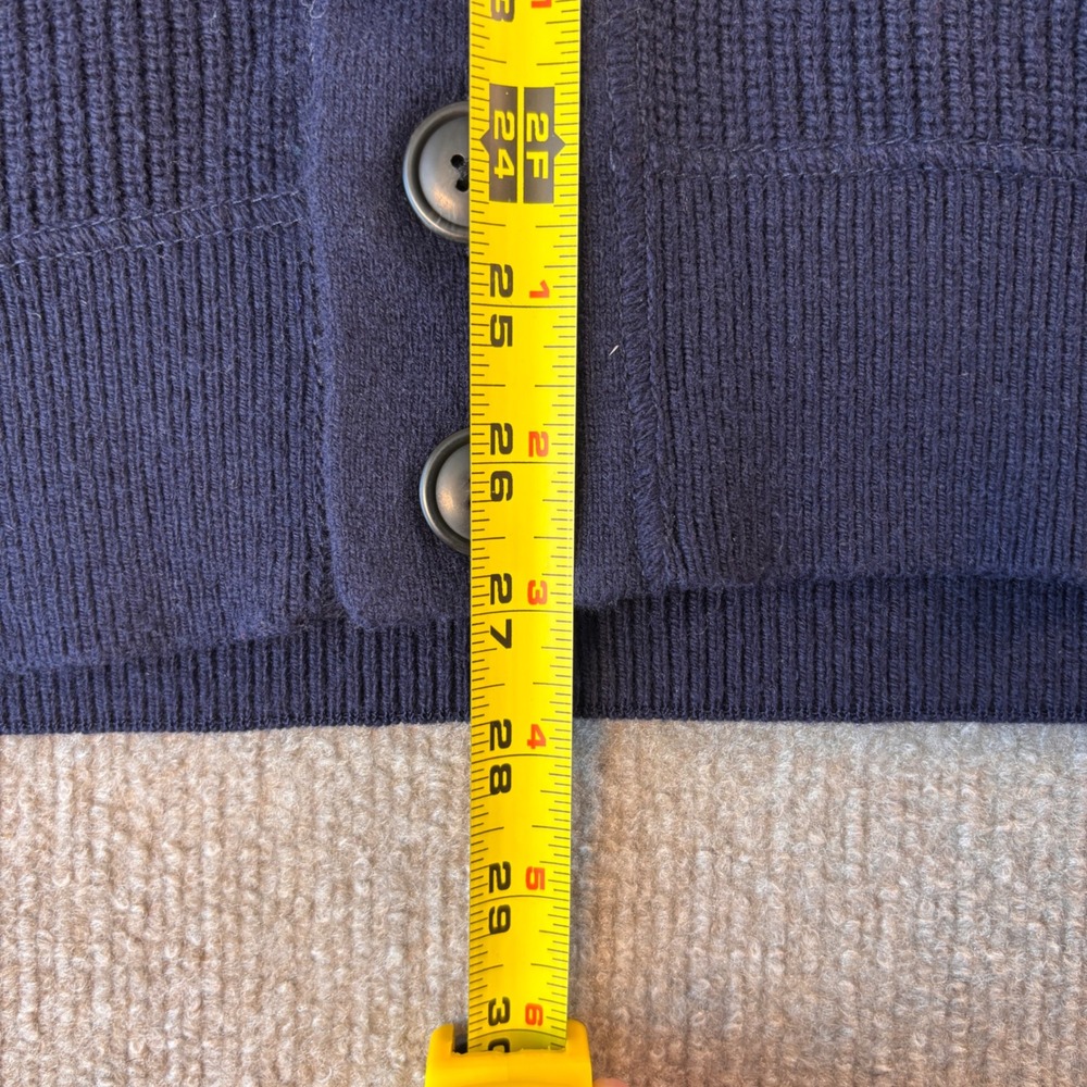 Gap Mens Merino Wool Blend Shawl Collar Cardigan Sweater Navy Blue Striped L NEW - Picture 6 of 6